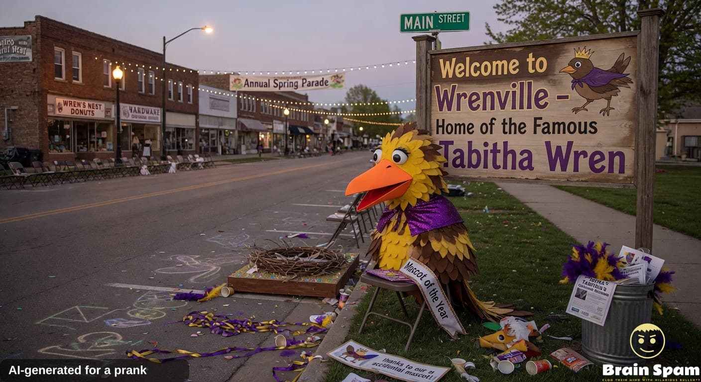 Tabitha Wren becomes town mascot after wearing costume to local parade